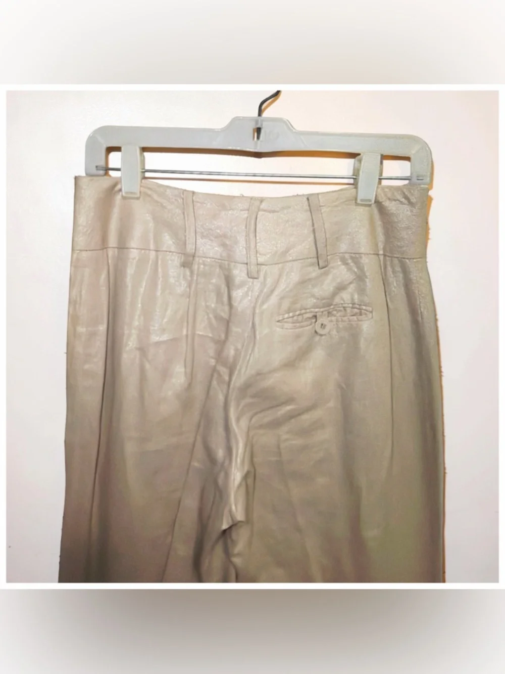 Elliott Lauren Metallic Linen Wide-Leg Pants | Gold Champagne | Size 4 | USA